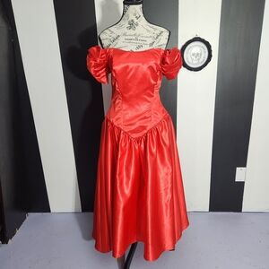 Vibrant Scarlet Strapless Dress